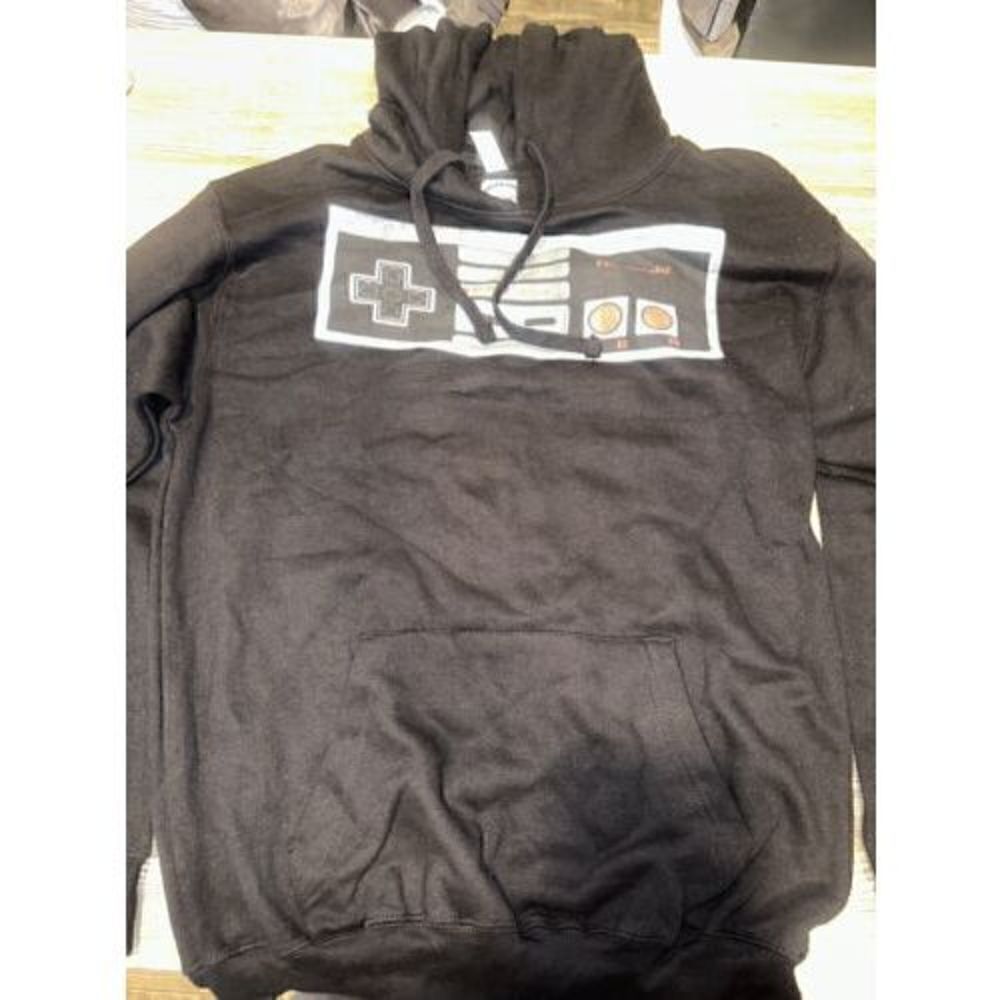 NINTENDO Controler Black Hoodie Sweatshirt Pullover - Official Sz Small. E